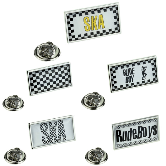 Rectangular Ska Design Lapel Pin Badge Selection