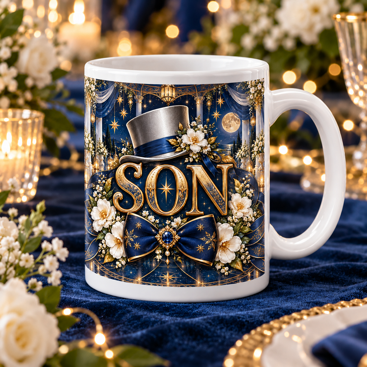 Son — Starlight Wedding Mug — angled view