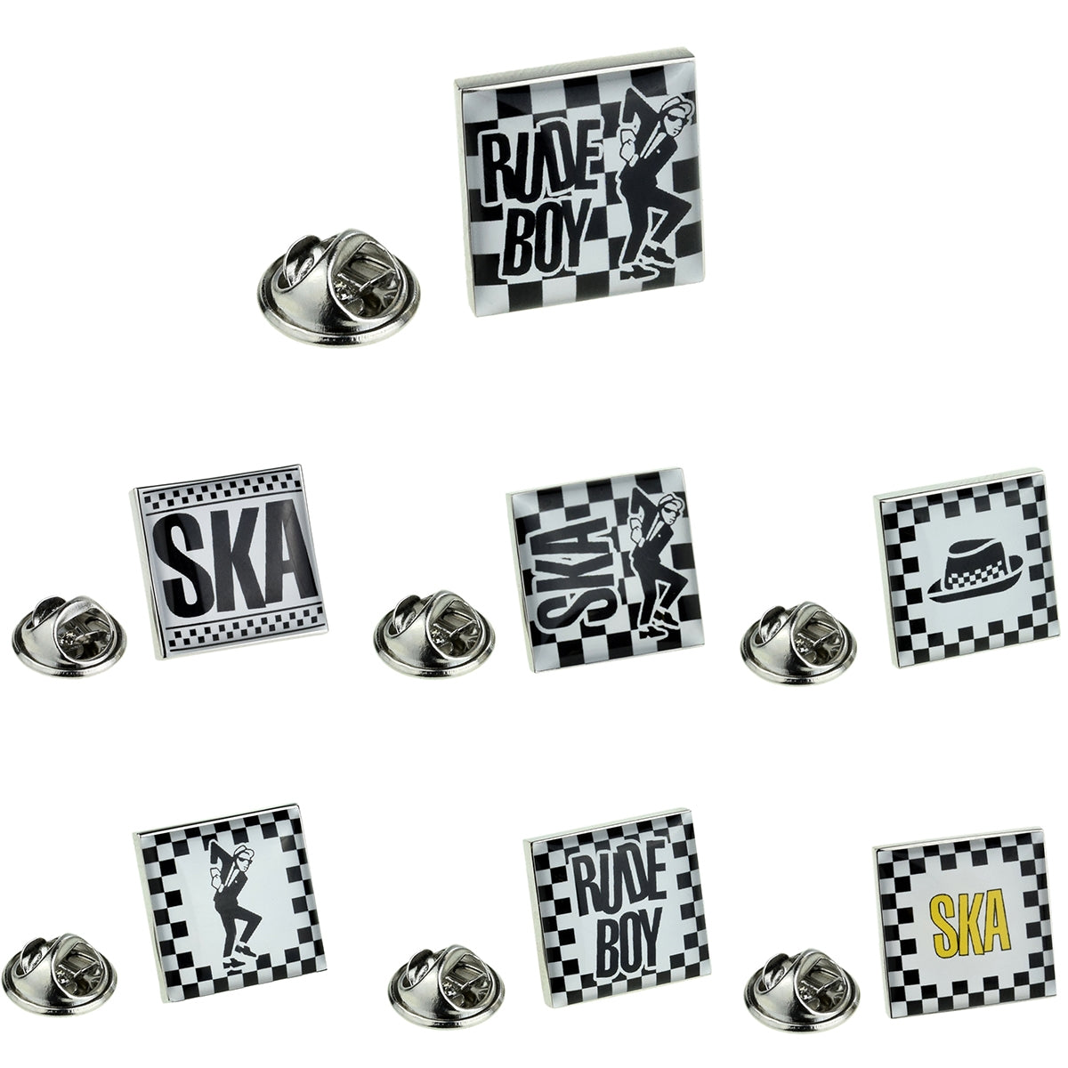 Square Ska Design lapel Pin Badges