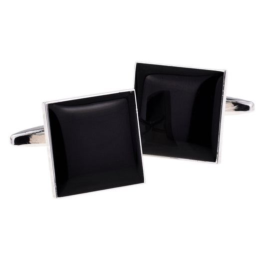 Plain Black Square Cufflnks | Ashton and Finch