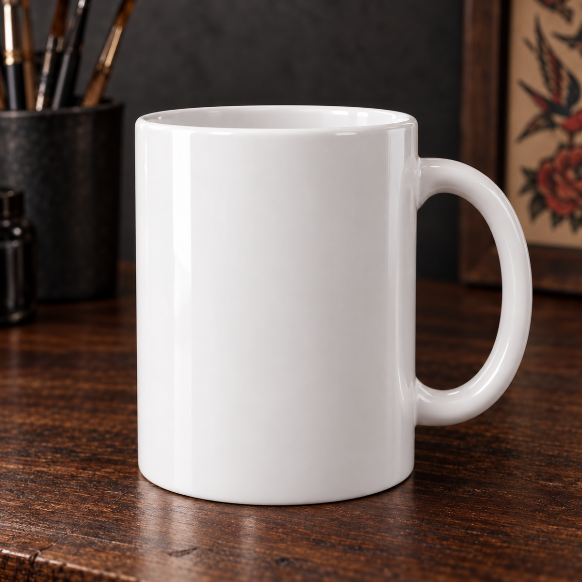 Tattooed Dad – Traditional Ink Mug — plain white reverse