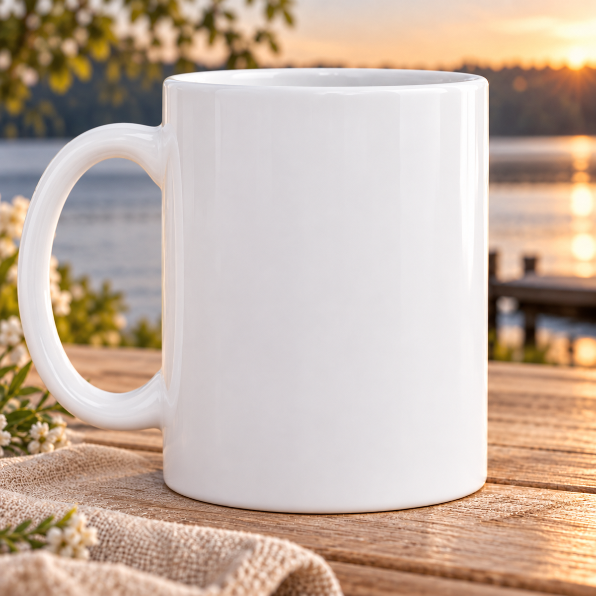 Together Forever — Moonlit Swans Mug – plain white reverse
