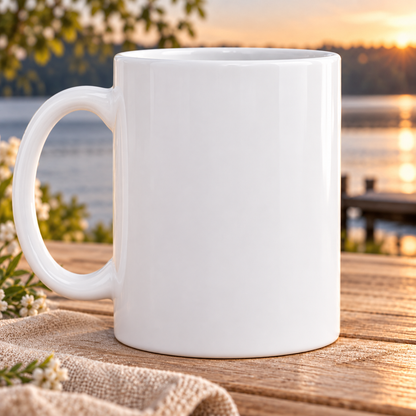 Together Forever — Moonlit Swans Mug – plain white reverse