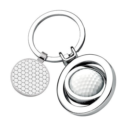 Personalised Spinning Golf Ball Keyring with Engravable Token