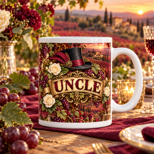 Uncle — Vineyard Wedding Mug — front design