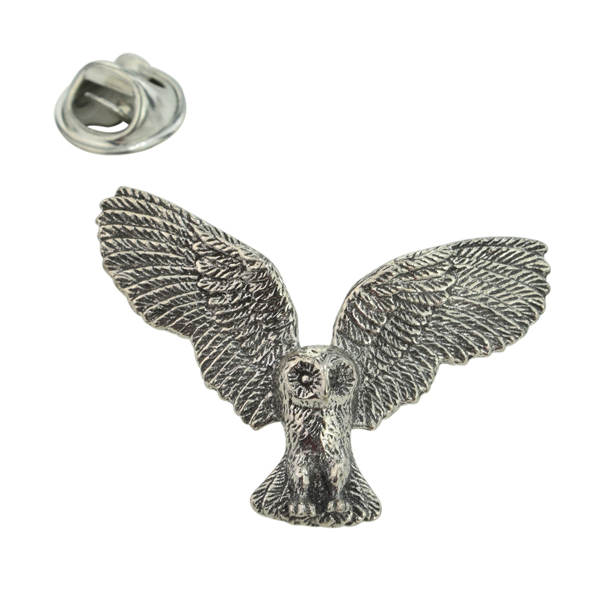 Owl Bird Pewter Lapel Pin Badge