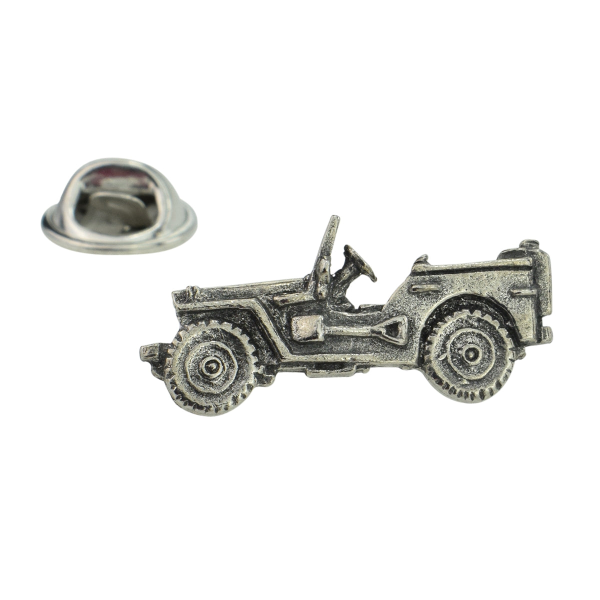 Military Jeep English Pewter Lapel Pin Badge