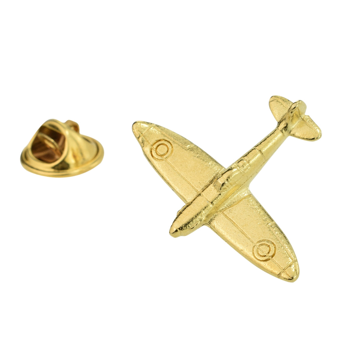 Gold plated Spitfire Plane Aeroplane Lapel Pin Badge
