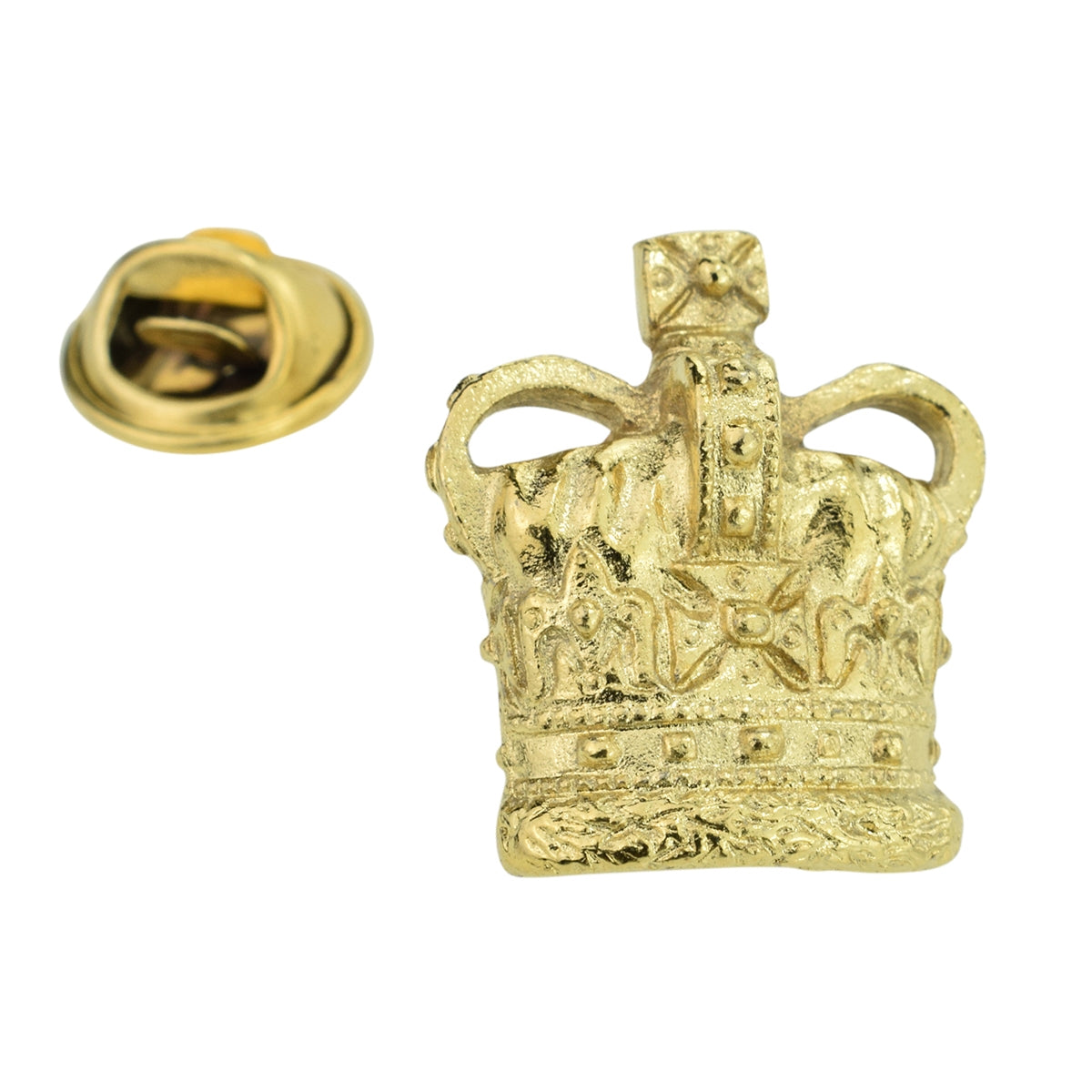 Regal Gold Plated Crown Lapel Pin Badge