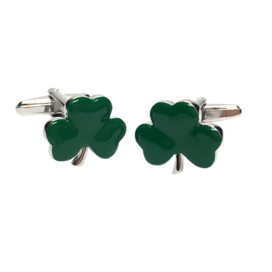 Green Irish Shamrock Cufflinks | Ashton and Finch