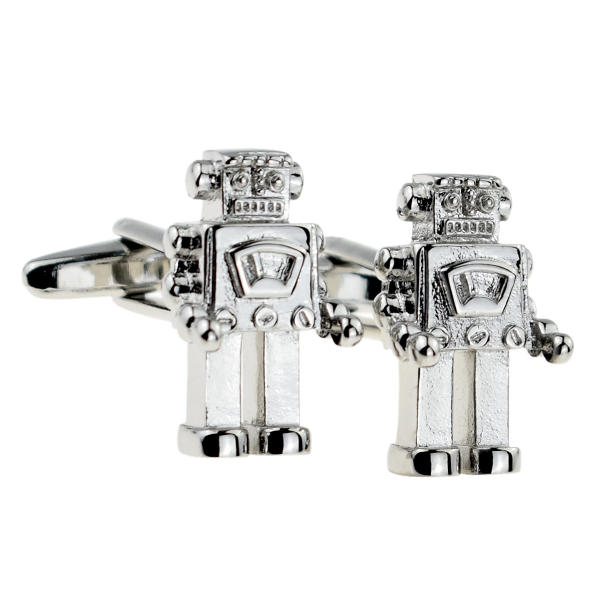 Rhodium Plated Sci Fi Retro Robot Cufflinks | Ashton and Finch