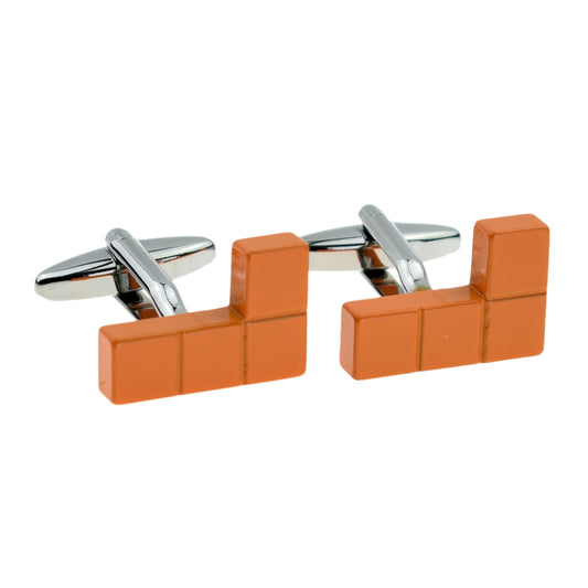 Computer Retro Block Game Orange / Yellow Cufflinks | Ashton and Finch