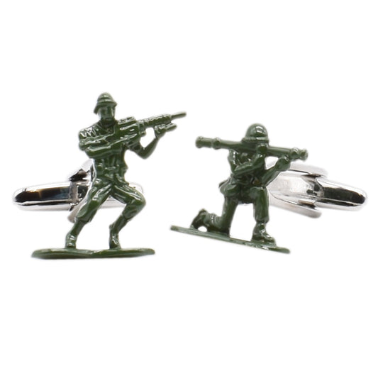 Toy Soldier Design Rhodium Plated Cufflinks | Ashton and Finch