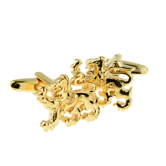 Gold Plated Scottish Heraldic Lion Cufflinks | Ashton and Finch