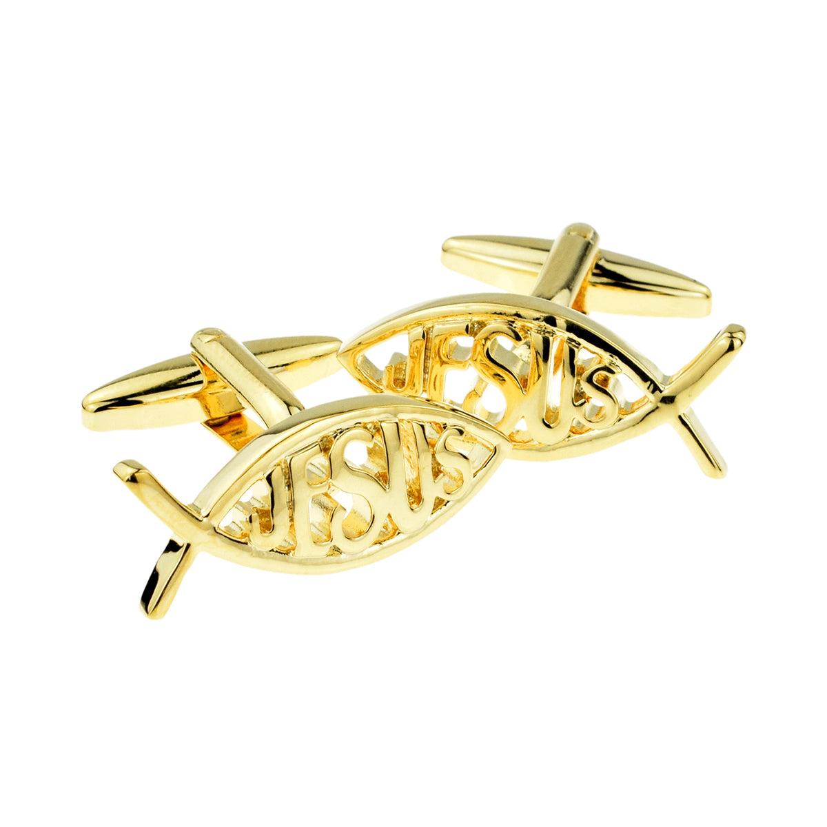 Ichthus Jesus  Religion Religious Cufflinks Gold Plated | Ashton and Finch