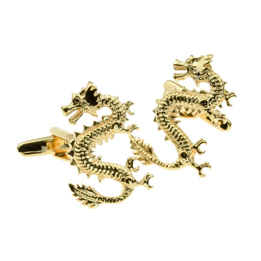 Gold Plated Lucky Chinese Dragon Cufflinks | Ashton and Finch