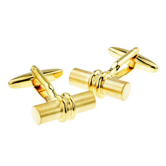 Cylindrical Golden Classic Cufflinks | Ashton and Finch