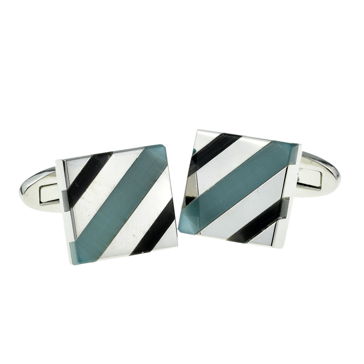 Blue & Teal Acrylic Classic Cufflinks | Ashton and Finch