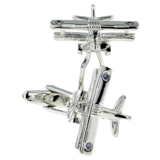 Biplane with Roundels Aeroplane RAF Aircraft Pilots Cufflinks | Ashton and Finch