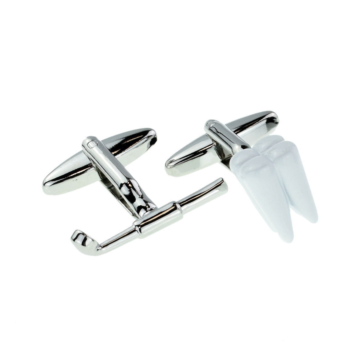 White Tooth & Dentists Inspection Mirror Cufflinks | Ashton and Finch
