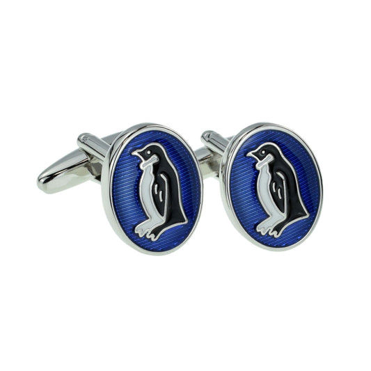 Oval Enamelled Penguin Cufflinks | Ashton and Finch
