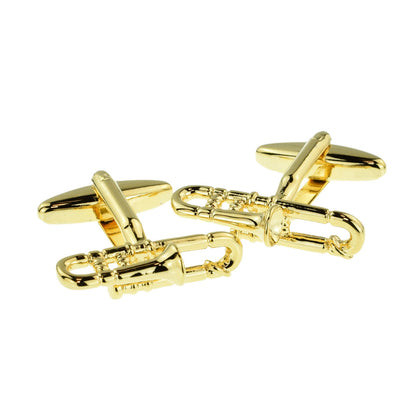 Brass Band Gold Plated Trombones Music Instrument Cufflinks | Ashton and Finch