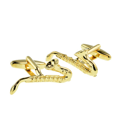 Gold Plated Saxophone Music Instrument Cufflinks | Ashton and Finch