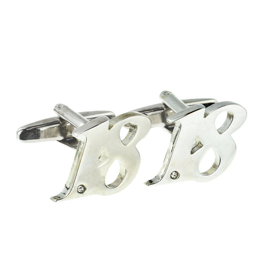 Rhodium Plated Age 18 With Crystal Cufflinks | Ashton and Finch