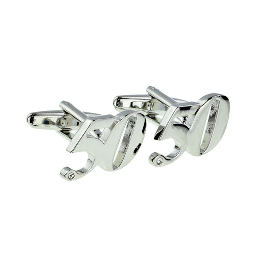 Rhodium Plated Age 50 or 50th Anniversary Cufflinks | Ashton and Finch