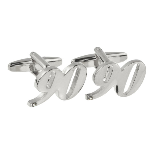 Rhodium Plated AGE 90 Cufflinks | Ashton and Finch