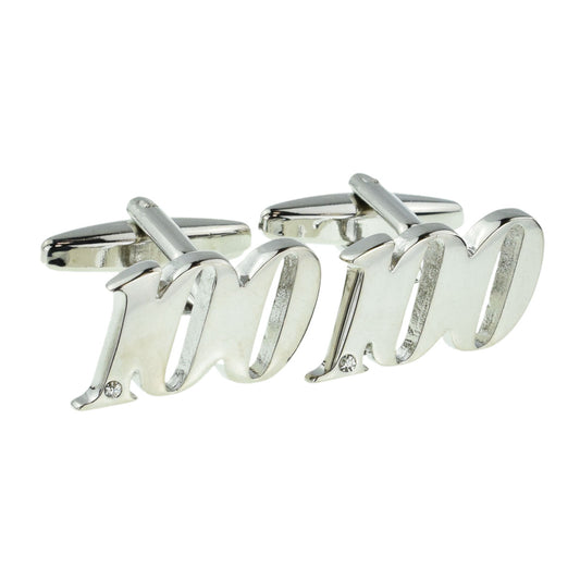 Rhodium Plated AGE 100 Cufflinks | Ashton and Finch