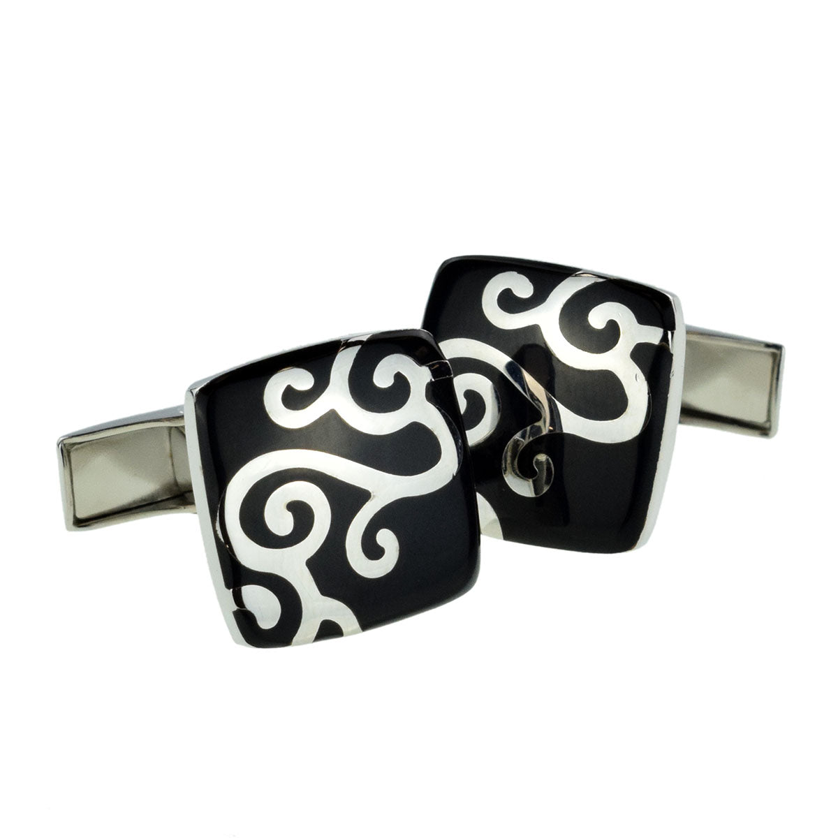 Square Black & Silver Classic Cufflinks | Ashton and Finch