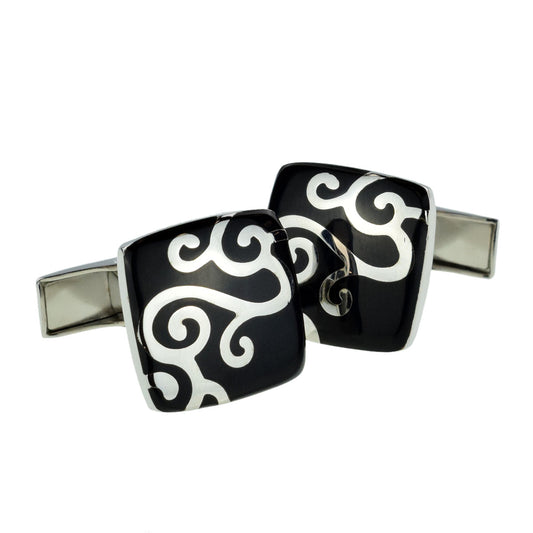 Square Black & Silver Classic Cufflinks | Ashton and Finch