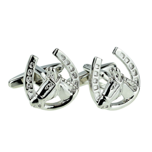 Equestrian Lucky Horseshoe with Horses Head Cufflinks | Ashton and Finch