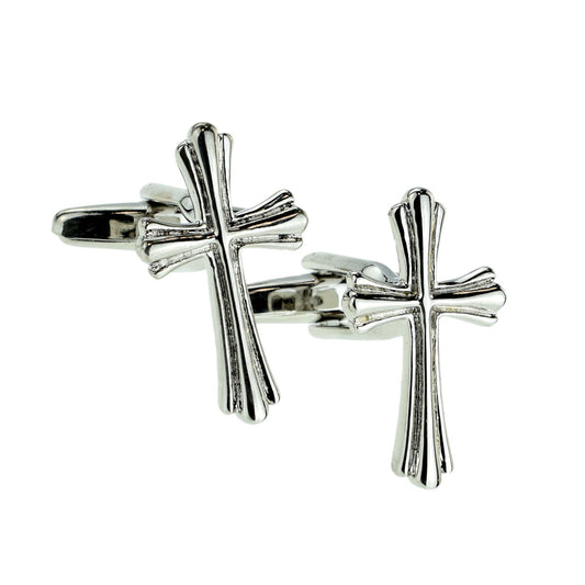 Ornate Design Christian Cross Religion Cufflinks | Ashton and Finch