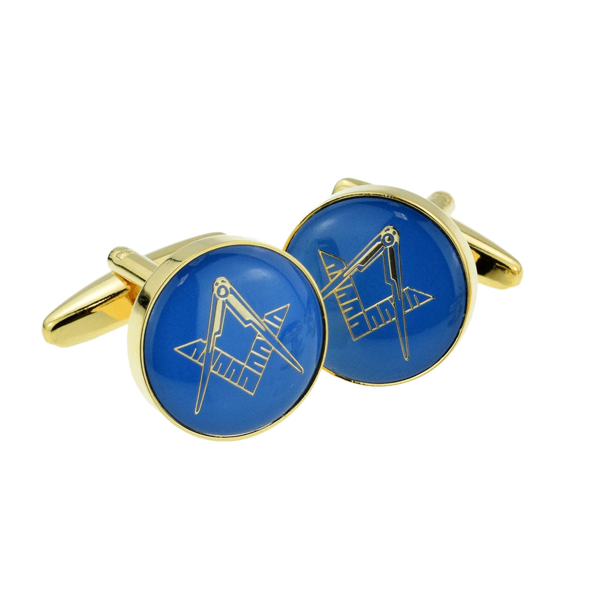 Blue & Gold Enamelled Masonic Freemason Cufflinks | Ashton and Finch