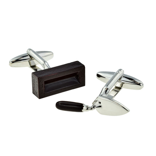 Bricklayers Coloured Trowel & Brick Brown Builders Cufflinks | Ashton and Finch