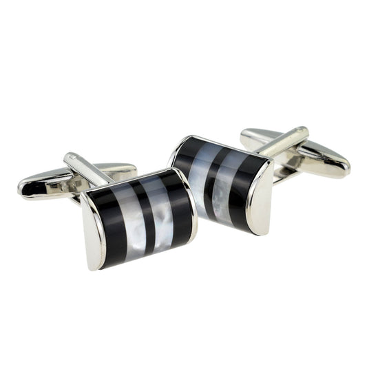 Half Cylinder Black & Smoke Classic Cufflinks (DWC) | Ashton and Finch