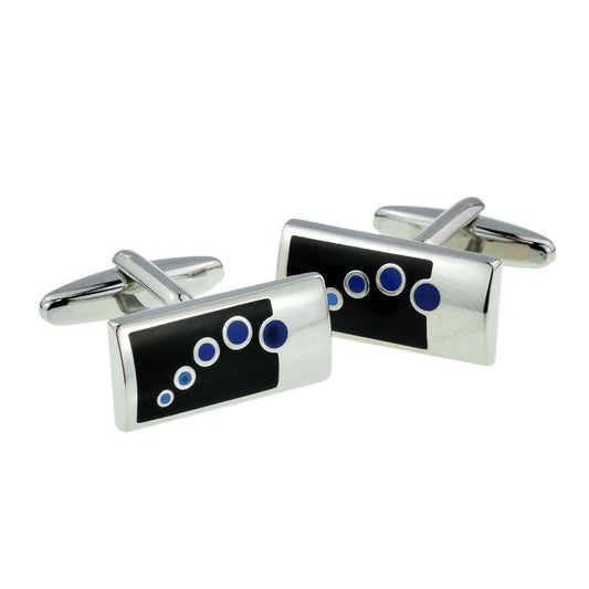 Black Silver & Blue Bubbles Classic Cufflinks (DWC) | Ashton and Finch