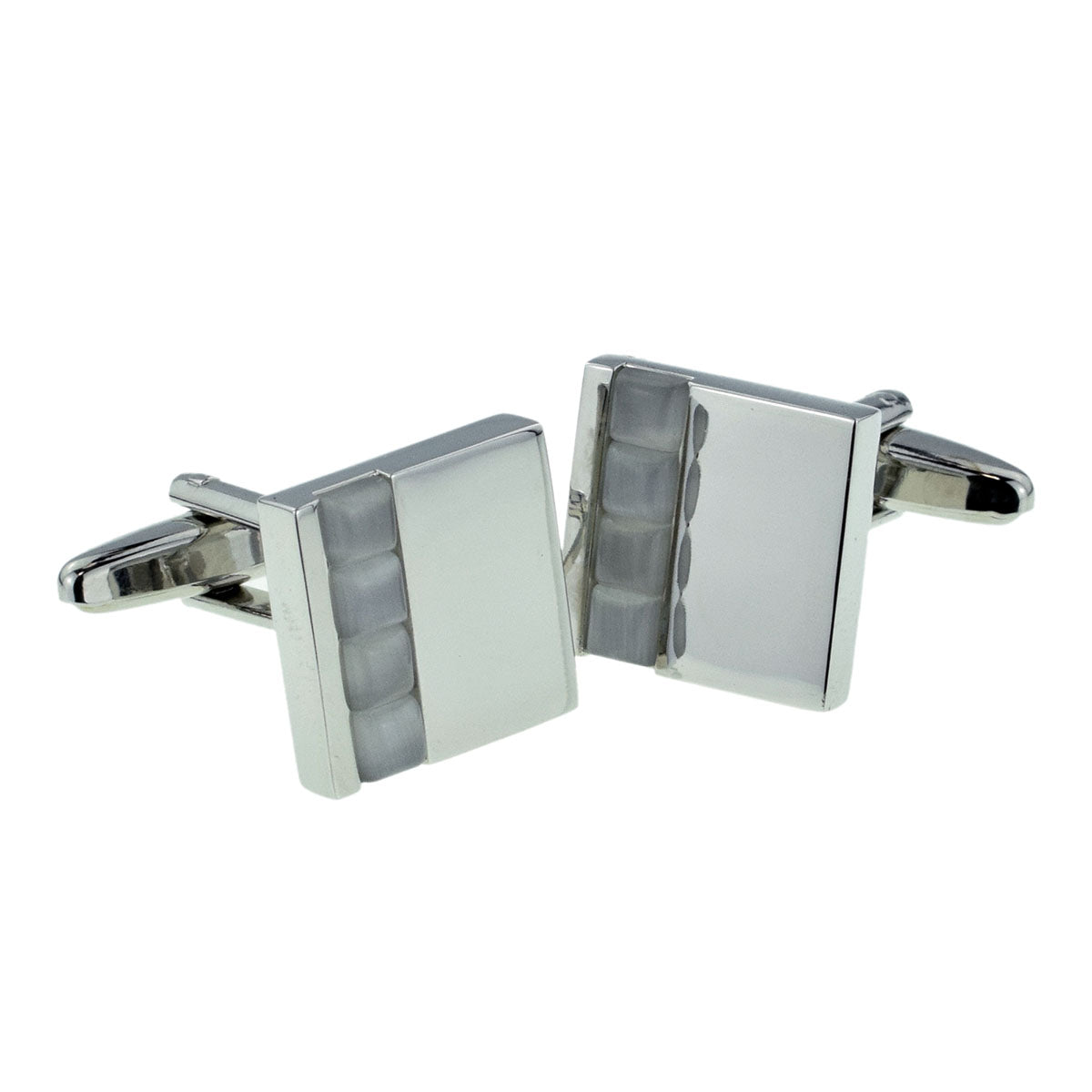 Square Classic Cufflinks with White detail | Ashton and Finch