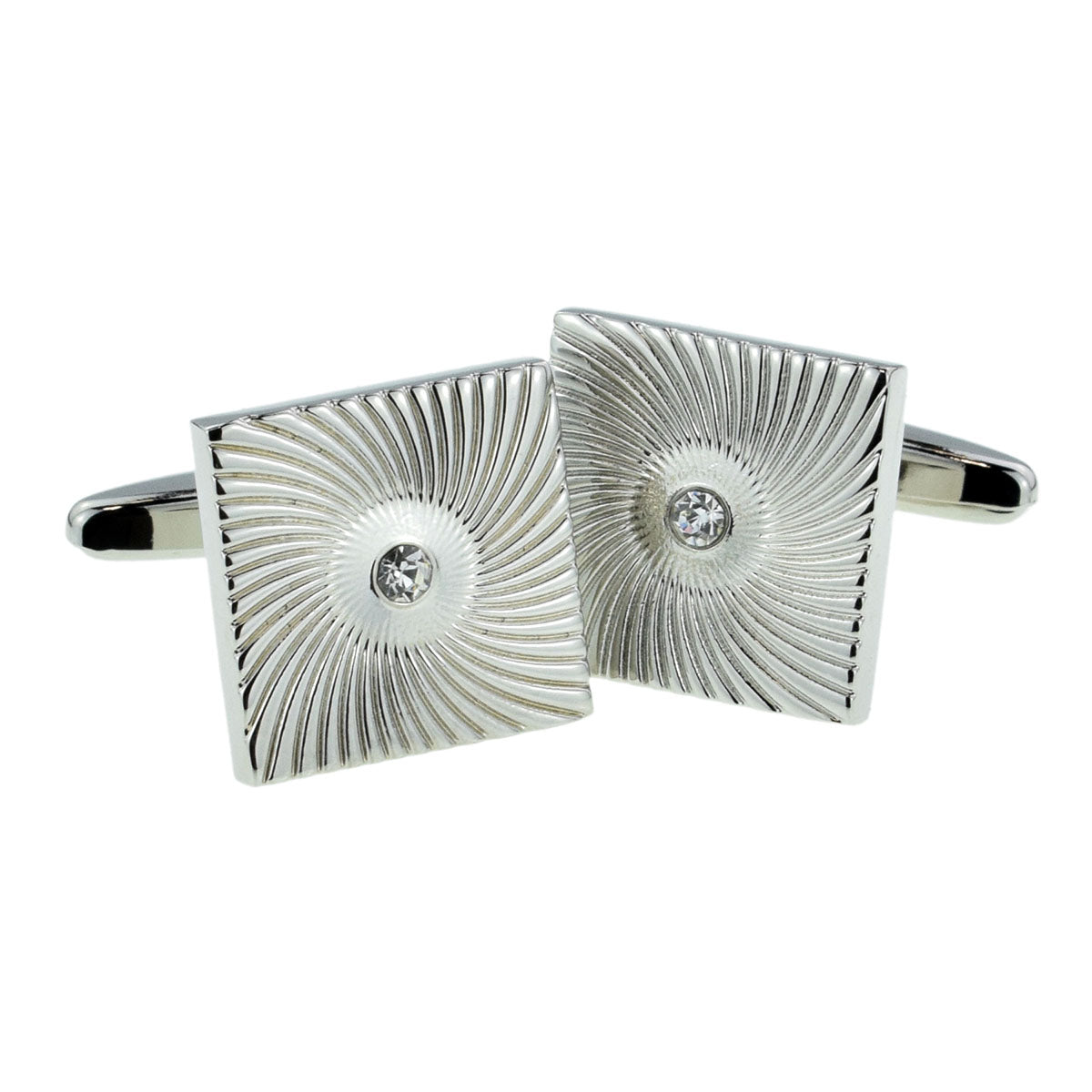 Crystal Centred Sunray Classic Cufflinks (DWC) | Ashton and Finch