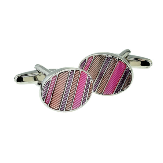 Purple & Pink Oval Classic Cufflinks (DWC) | Ashton and Finch