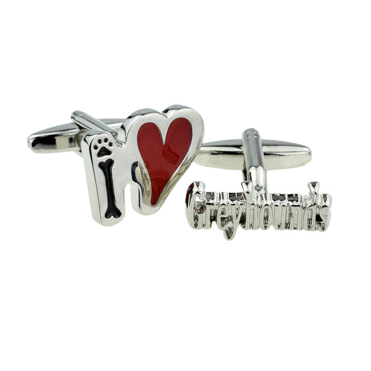 I Love Greyhounds Dog Cufflinks | Ashton and Finch