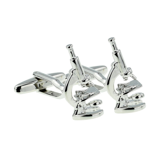 Rhodium Plated Scientific Microscope Doctors Cufflinks | Ashton and Finch