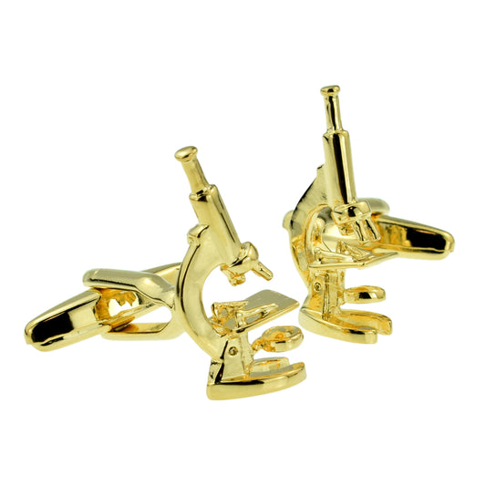 Gold Plated Scientific Microscope Cufflinks | Ashton and Finch