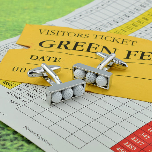 Golf balls in box design Sport Golfers Cufflinks | Ashton and Finch
