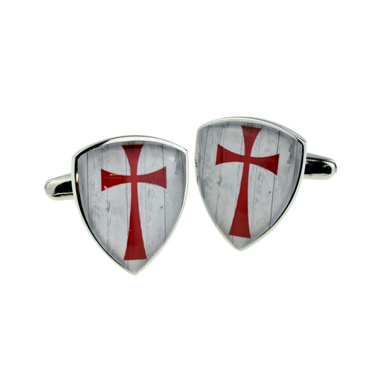 Ornate Knights Templar Cross Shield Cufflinks | Ashton and Finch