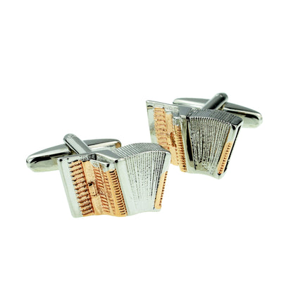 Acordian 2 tone music instrument Cufflinks | Ashton and Finch