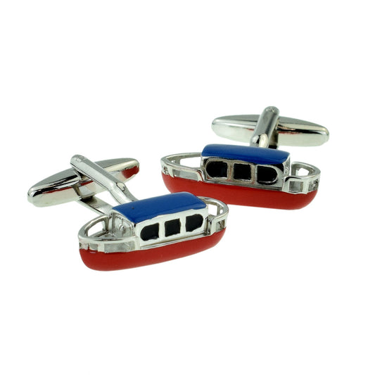 Canal Narrowboat Barge Coloured Cufflinks (DWC) | Ashton and Finch