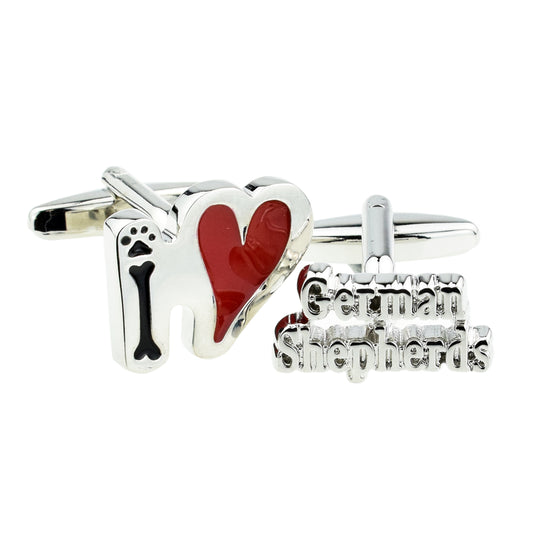 I Love German Shepherd Dog Cufflinks | Ashton and Finch